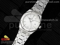 Royal Oak 34mm SS ZF 1:1 Best Edition White Textured Dial on SS Bracelet A5800