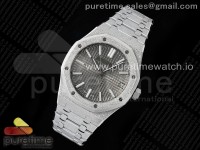 Royal Oak 41mm 15500 Frosted SS APSF 1:1 Best Edition Gray Textured Dial on SS Bracelet SA4302 Super Clone V2
