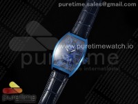 Crazy Hours Blue PVD TWF Best Edition Blue Dial on Blue Leather Strap A23J