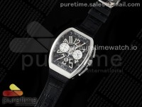 Vanguard Chrono SS ABF 1:1 Best Edition Black Dial on Black Leather Strap A7750