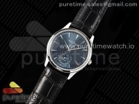 Master Ultra Thin Moon 1368420 SS ZF 1:1 Best Edition Blue Dial on Black Leather Strap SA925 Super Clone V2