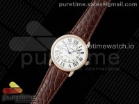 Ronde Solo 42mm RG AF 1:1 Best Edition White Dial on Brown Leather Strap MIYOTA 9015