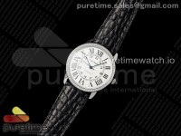 Ronde Solo 42mm SS AF 1:1 Best Edition White Dial Diamonds Bezel on Black Croco Strap MIYOTA 9015