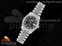 DateJust 36 126234 Clean 1:1 Best Edition 904L Steel Black Diamonds Dial on Jubilee Bracelet VR3235