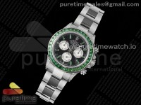Daytona SS Green Diamonds EF Best Edition Black/Silver Dial on SS Bracelet A7750