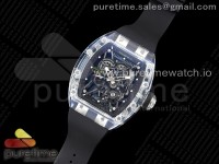 RM035 Transparent RMF Best Edition Skeleton Dial on Black Rubber Strap Clone RMUL2