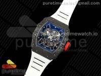 RM035-02 NTPT ZF 1:1 Best Edition Skeleton Dial on White Rubber Strap RMAL1 Super Clone V6