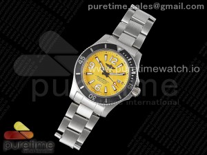 Superocean Automatic 44 TF 1:1 Best Edition Yellow Dial Black Bezel on SS Bracelet A2824