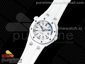 Royal Oak Offshore Diver White Ceramic IPF Best Edition on Rubber Strap A3120