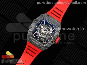 RM035-02 Real NTPT ZF 1:1 Best Edition Skeleton Dial on Red Rubber Strap NH05A V5