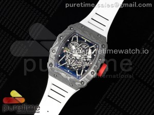 RM035-02 Real NTPT ZF 1:1 Best Edition Skeleton Dial on White Rubber Strap NH05A V5