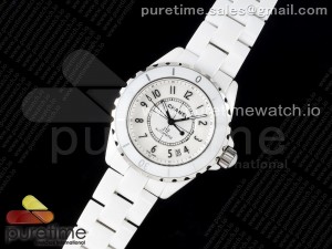 J13 38mm East Factory 1:1 Best Edition White Korea Ceramic Numeral Markers Dial on Bracelet A2892