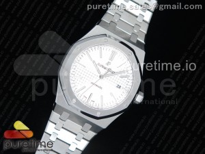 Royal Oak 41mm 15400 SS OMF 1:1 Best Edition White Textured Dial on SS Bracelet A3120