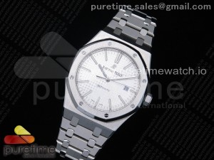 Royal Oak 41mm 15400 SS ZF 1:1 Best Edition White Textured Dial on SS Bracelet A3120