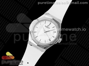 Classic Fusion Orlinski SS APSF 1:1 Best Edtion White Faceted Dial on White Rubber Strap A2892