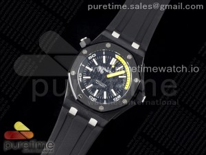 Royal Oak Offshore Diver Forged Carbon IPF Best Edition on Rubber Strap MIYOTA9019