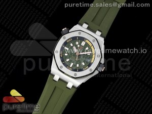 Royal Oak Offshore Diver 15720 IPF Best Edition Green Dial on Green Rubber Strap A4308
