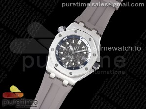 Royal Oak Offshore Diver 15720 SS ZF 1:1 Best Edition Gray Dial on Gray Rubber Strap A4308