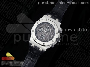 Royal Oak Offshore 42mm SS APF 1:1 Best Edition Gray Dial on Black Leather Strap A3126