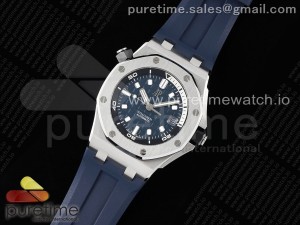 Royal Oak Offshore Diver 15720 SS APF 1:1 Best Edition Blue Dial on Blue Rubber Strap A4308