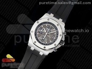 Royal Oak Offshore 42mm SS APF 1:1 Best Edition Gray Dial on Black Rubber Strap A4404