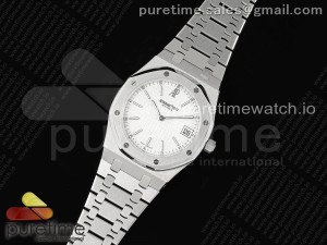 Royal Oak 39mm 15202 SS BF 1:1 Best Edition White Textured Dial on SS Bracelet A2121
