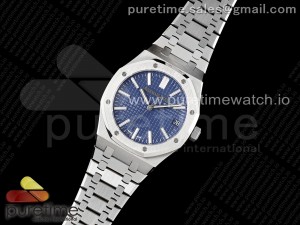 Royal Oak 41mm 15510 "50th Anniversary" SS APSF 1:1 Best Edition Blue Dial on SS Bracelet SA4302 Super Clone