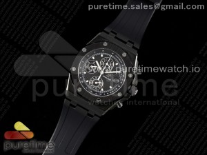Royal Oak Offshore 42mm Black Ceramic APF 1:1 Best Edition Black Textured Dial on Black Rubber Strap A4404