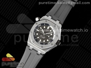 Royal Oak Offshore Diver 15720 SS APSF 1:1 Best Edition Gray Dial on Gray Rubber Strap A4308 Super Clone