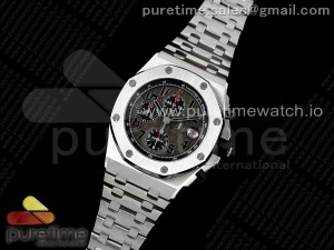 Royal Oak Offshore 42mm SS APF 1:1 Best Edition Gray Dial Black Markers on SS Bracelet A7750