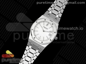 Royal Oak 39mm 15202 SS IPF 1:1 Best Edition White Textured Dial on SS Bracelet A2121