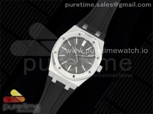 Royal Oak 41mm 15400 SS APSF 1:1 Best Edition Gray Textured Dial on Black Rubber Strap SA3120 Super Clone V3