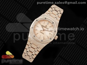 Royal Oak 41mm 15410 Frosted RG APSF 1:1 Best Edition RG Textured Dial on RG Bracelet SA3120 Super Clone