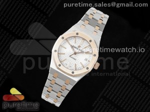 Royal Oak 41mm 15400 SS/RG APSF 1:1 Best Edition White Textured Dial on SS/RG Bracelet SA3120 Super Clone