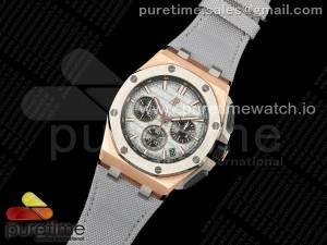 Royal Oak Offshore 43mm 26420oi RG/Titanium APPF Best Edition Gray Dial on Gray Nylon Strap A4401