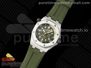 Royal Oak Offshore Diver 15720 IPF Best Edition Green Dial on Green Rubber Strap A4308 V2