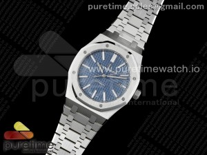 Royal Oak 41mm 15400 SS APSF 1:1 Best Edition Blue Textured Dial on SS Bracelet SA3120 Super Clone