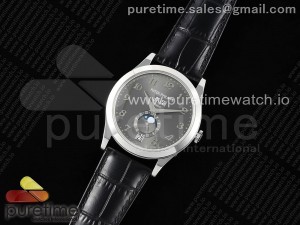 Annual Calendar Moonphase 5396 SS ZF 1:1 Best Edition Gray Dial on Black Leather Strap A324