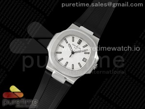 Nautilus 5711/1A PPF 1:1 Best Edition White Textured Dial on Black Rubber Strap 324CS V5
