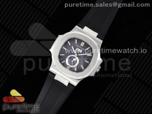 Nautilus 5726 Complicated SS PPF 1:1 Best Edition Gray Textured Dial on Black Rubber Strap A324