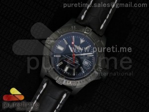 Avenger Seawolf 44mm PVD Black Dial Red Second Hand on Black Croco Leather Strap A2824