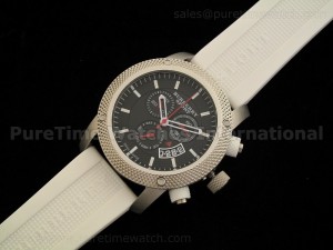 Sport Chronograph SS on White Rubber Strap