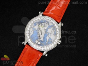 Happy Sports 150th Anniversary Animal World 42mm SS Penguin Dial on Red Leather Strap Ronda Quartz