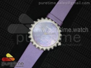 Tourbillon Volant SS Purple MOP Dial on Purple Fabric Strap Ronda Quartz