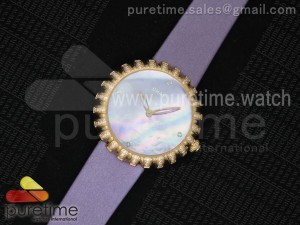 Tourbillon Volant RG Purple MOP Dial on Purple Fabric Strap Ronda Quartz