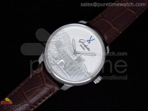 Prince’s Palace of Monaco SS White MOP Dial on Brown Leather Strap A21J