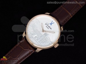 Prince’s Palace of Monaco RG White MOP Dial on Brown Leather Strap A21J