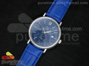 Portofino Automatic SS Blue Dial on Blue Leather Strap MIYOTA 9015