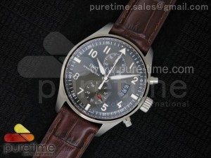 Pilot Chrono SS 3878 Gray Dial on Brown Leather Strap A7750
