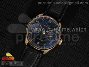 Portuguese Real PR RG IW500115 ZF 1:1 Best Edition Black Dial on Black Leather Strap A52010